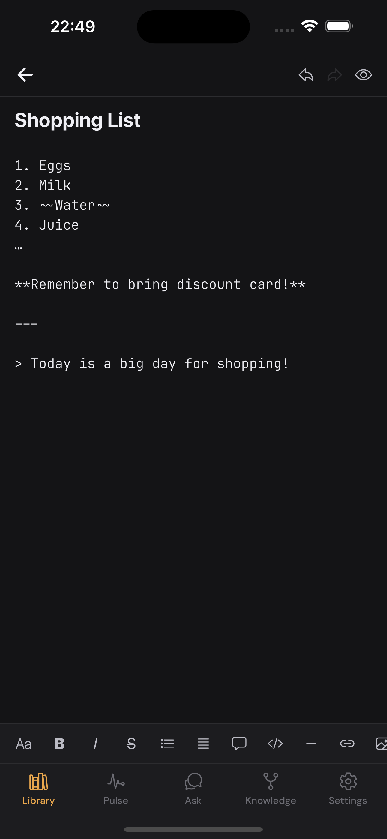 Note editor
